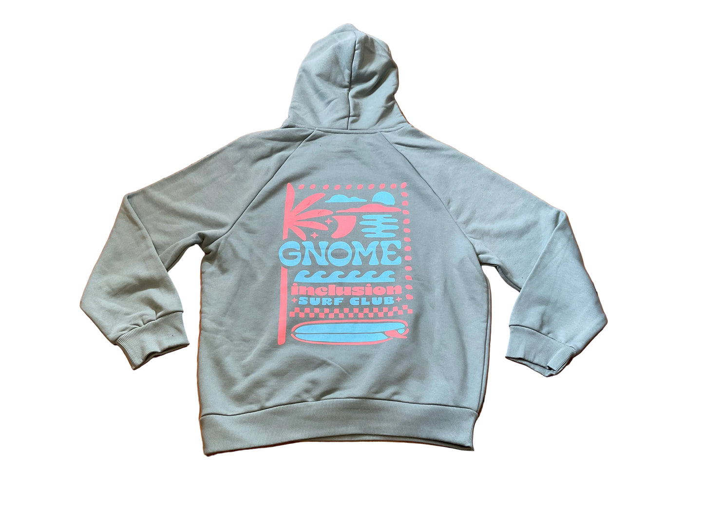 Green Waves Reef Hoodie Salmon Pink & Baby Blue