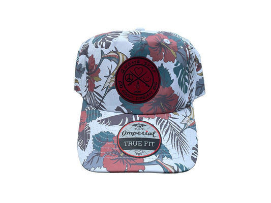 White and red tropical sword fish hat
